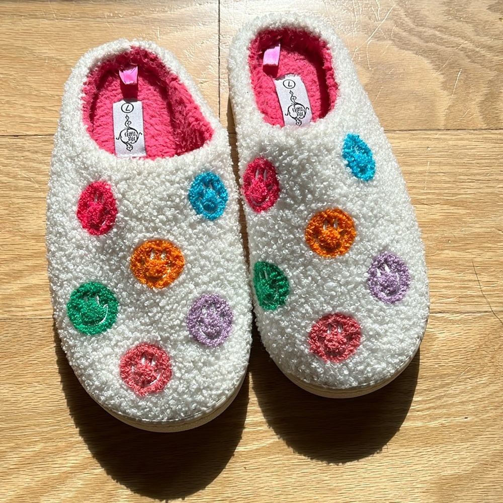 Smiley Face Slippers Multicolor